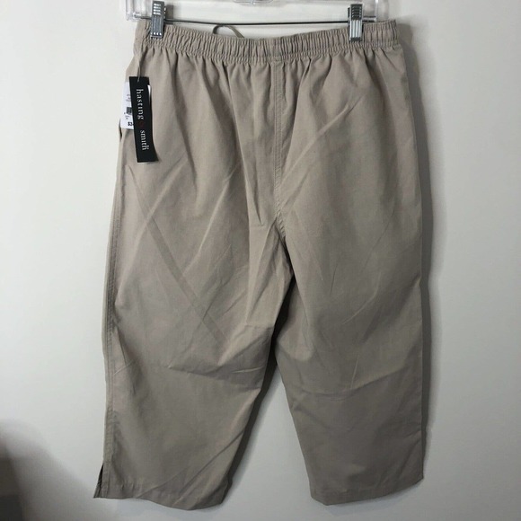 Hasting & Smith NWT Women's Tan Pull On Cropped Pants w/Drawstring Size Small - Picture 7 of 7